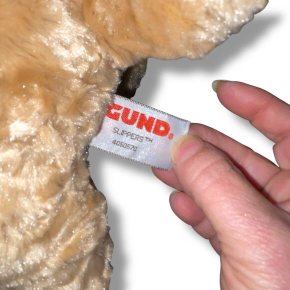 Gund Plush Dog Slippers Puppy Stuffed Animal Shower Gift Nursery Decor Brown 10” - Picture 8 of 11